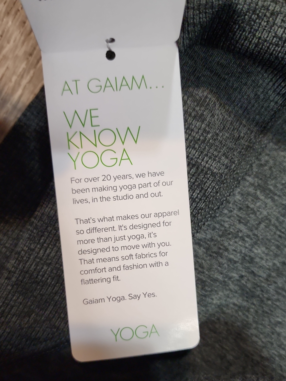GAIAM The Om Fit Om-Dri Momentum Marled Rib Legging In Urban Chic Heather Size M - Picture 8 of 8